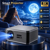 Projecteur OEM 300 pouces 4K Android Smart Wifi avec mise au point automatique, correction automatique de la distorsion trapézoïdale, haute luminosité, pour cinéma maison