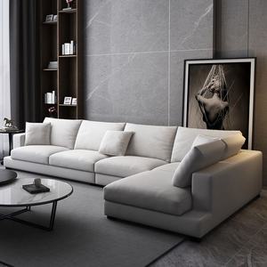 أريكة مقطعية حديثة فاخرة على شكل حرف L تصميم عصري كبير من القماش للأثاث - Product Image 2