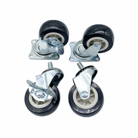 Roulette pivotante en PVC noir et blanc avec frein, mobilier de bureau, chaise, petite roulette