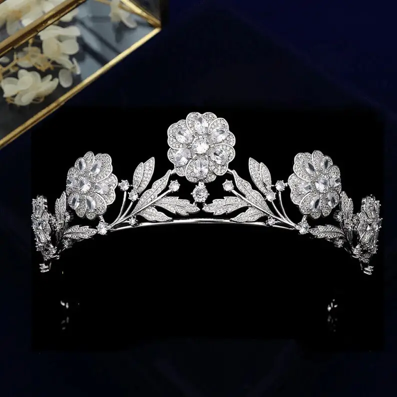 Mahkota Besi Tahan Karat Model Terbaru Mahkota Bunga Pesona Berlian Imitasi Bunga Pernikahan