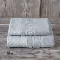 SPA Towel Set Dobby Style Jacquard logo Body Face Cloth Hand Towels 100% Cotton