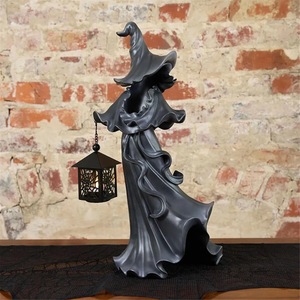 Nueva resina de terror <span class=keywords><strong>Duendes</strong></span> Crafts BCA23 bruja con linterna jardín césped estatua fantasma para decoración de Halloween - Product Image 1