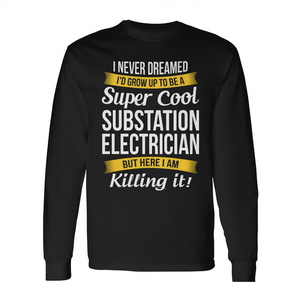 Camiseta de manga larga para electricista de subestación, diseño súper genial para trabajadores de la industria eléctrica - Product Image 2