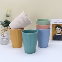 4 pièces de paille de blé respectueux de l'environnement, tasse à boire réutilisable, indéchirable avec Logo, nouveauté