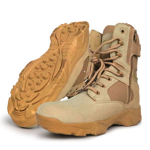 أحذية سلامة تكتيكية قتالية مقاومة للسحق والثقب من الجلد الأصلي للاستخدام في الصحراء والبراري - Product Image 5