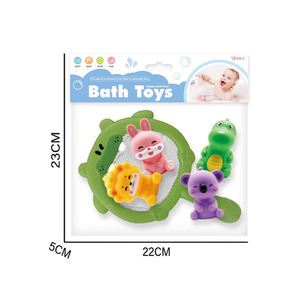 Ensemble de jouets de bain avec filet, animaux flottants : Lapin, Lion, Koala, Dinosaure, Canard, Pingouin, Grenouille, Hippopotame - Cadeau pour enfants - Product Image 4