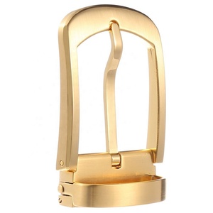 Moda de alta calidad oro hombres cinturón cobre Pin hebilla punta latón macizo hebilla para cinturones - Product Image 3