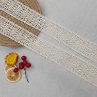 Ruban en dentelle crochetée ethnique de luxe TROYA, style français, garniture vintage en coton pour couture, idéal pour les loisirs créatifs et le scrapbooking