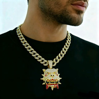 PD3124 Nouveau Collier Chaîne Hip-hop Tendance Européen-Américain avec Pendentif Bouledogue Personnalisé, Marque de Mode Animale