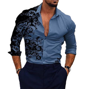 Camicia a maniche lunghe Casual da <span class=keywords><strong>uomo</strong></span> di moda primavera e autunno della serie hawaiana di Natale stampata - Product Image 4