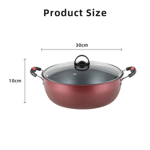 Nồi nấu súp, nước dùng bằng thép carbon chống dính 30cm, dùng được trên bếp từ, họa tiết kim cương, chất liệu sắt - Product Image 6