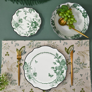 Chất Lượng Cao 20 Pcs Sứ Bộ Đồ Ăn Hoa Sang Trọng Tự Nhiên Phong Cách Vòng Đặt Bữa Ăn Tối Máy Rửa Chén An Toàn Cho Đám Cưới - Product Image 3