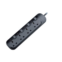 Stopkontak Ekstensi Daya Multi-Soket Industri EU/UK dengan 3/4/5 Stopkontak AC Arus Terukur 13A Kabel 2m Fitur Keamanan