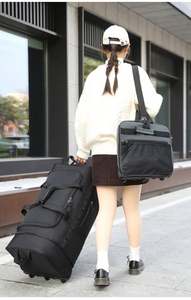 Sac de voyage souple extensible 32'' 110L (140L avec roulettes) pliable extra large avec 3 roues en ligne, sac de sport à bandoulière - Product Image 6