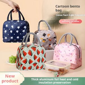 Large Capacity Korean Style Fresh Print Insulated Bag <b>Ice</b> <b>Pack</b> Printed Bento Bag Portable Handheld Lunch Bag in Stock - Product Image 3