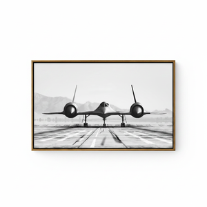 ภาพพิมพ์บนผ้าใบ SR-71 แบล็คเบิร์ด ภาพศิลปะเครื่องบินเจ็ทขาวดำสำหรับตกแต่งสไตล์โมเดิร์น กรอบสีทอง - Product Image 2