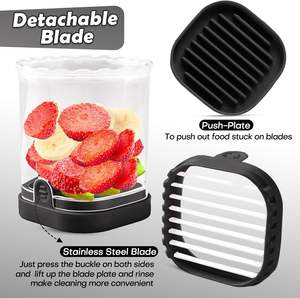 Coupe-fruits créatif détachable en acier inoxydable avec plaque de pression pour fraises et fruits, ustensile de cuisine - Product Image 3