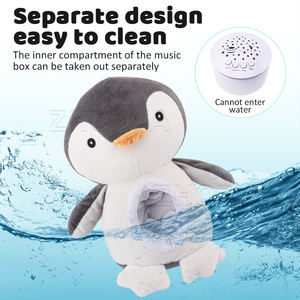 Zhorya peluche <span class=keywords><strong>pingouin</strong></span> blanc <span class=keywords><strong>bruit</strong></span> machine avec projecteur veilleuse musicale bébé sommeil doux apaisant animaux en peluche jouet - Product Image 4