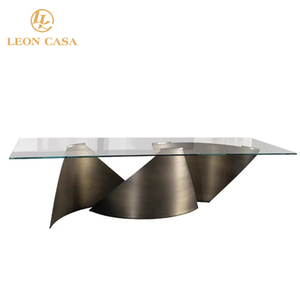 High Quality Modern Stainless Steel Legs <strong>Rectangular</strong> <strong>Tempered</strong> <strong>Glass</strong> Top Dining <strong>Table</strong> for Dinning Room Home Kitchen - Product Image 6