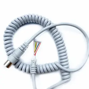 Multi-Specification Glossy Copper Core Power Cord 8 Core Spiral Cable Wire With Aviation Plug PU Spring Wire Assemblies