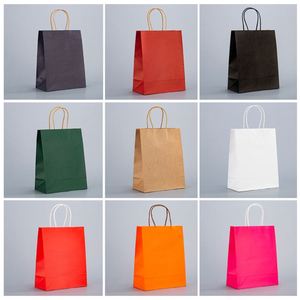 Wholesale Recyclable Square Bottom Kraft Shopping Gift <b>Paper</b> <b>Packaging</b> Bags with Handles for Clothing Shoes for Small Businesses - Product Image 6