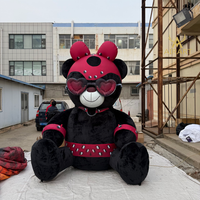 Mascotte gonflable personnalisée en forme d'ours en peluche multicolore, accessoires de décoration pour fête de carnaval