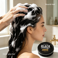 Sabun Batang Hitam Sampo Padat Penutup Uban Perawatan Rambut Sabun Perbaikan Rambut Rusak Menutrisi Kulit Kepala Sampo Padat OEM