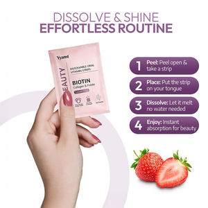 Tiras Orales de Colágeno y Biotina para Adultos OEM/ODM, para Blanquear la Piel, Eliminar Arrugas, Absorción Rápida, Suplemento Dietético Vegano - Product Image 3