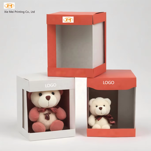 Kotak mainan kardus dapat dilipat pabrik kemasan kotak boneka kustom dengan jendela PVC boneka mainan anak-anak kotak hadiah - Product Image 4