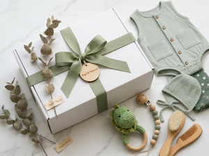 Ensemble cadeau bébé KAIYUE, barboteuse en mousseline de coton <span class=keywords><strong>vert</strong></span> <span class=keywords><strong>sauge</strong></span> style bohème et hochet dinosaure pour nouveau-né - Product Image 6
