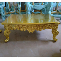Table basse en bois de luxe de style français classique avec feuille d'or exquise, idéale pour la maison, l'hôtel et le salon – Vente en gros