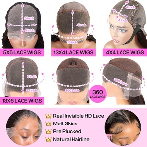 Parrucca Bob Corta 13x4 con Densità 200%, <span class=keywords><strong>Capelli</strong></span> Umani Brasiliani Lisci, Parrucca Frontale in Pizzo HD Trasparente per Donne - Product Image 6