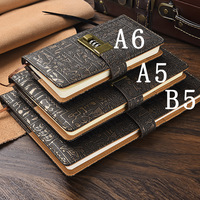 Carnet de notes A5 B5 A6 tendance, style européen vintage, minimaliste, épais, en polyuréthane, idéal pour cadeau, vente en gros