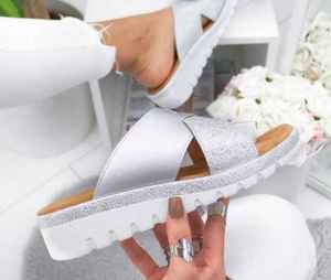 Gran oferta, verano 2024, sandalias y zapatillas de cuña de tacón medio, zapatos individuales de estilo europeo para mujer, Europa y América - Product Image 4