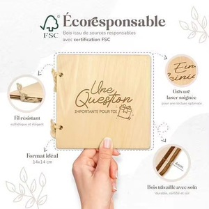 Album commémoratif pour bébé en bois écologique personnalisé, cadre photo pour échographie, pour annonces de <span class=keywords><strong>grossesse</strong></span>, nouvelle maman - Product Image 2