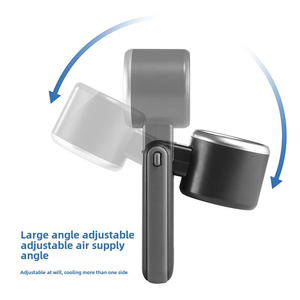 3-in-1 tragbarer, faltbarer Mini-Handventilator, multifunktional mit 5 Windgeschwindigkeiten, Outdoor-Handventilator mit Digitalanzeige - Product Image 2