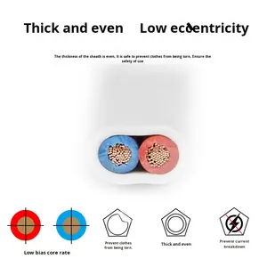 <span class=keywords><strong>Gaine</strong></span> blanche solide câble électrique plat à 2 conducteurs 1.5-2.5-4 tailles décoration de la maison climatiseur utiliser la norme nationale - Product Image 3