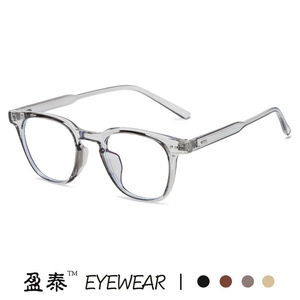 Eyewear Square Frame Anti Blue Light Glasses Plano Lenses Full Frame Unisex TR Material <b>PC</b> Lens - Product Image 4