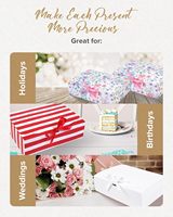 Boîte cadeau rayée avec couvercles pour mariages, anniversaires et plus encore - Boîtes cadeau rayées faciles à assembler avec couvercles et fermeture à ruban