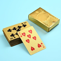 Cartes à jouer en feuille d'or laminée plastique en stock : Cartes à jouer en plastique PET imperméables et résistantes à l'usure