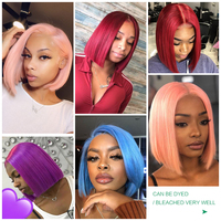 Robe courte bob en dentelle, 13x4, 150%, look naturel, coupe au carré