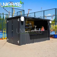 Conteneur d'expédition sur le toit de 20 pieds Restaurant Café Bar Conteneur modulaire Coffee Shop Outdoor Food Kiosk Container Design