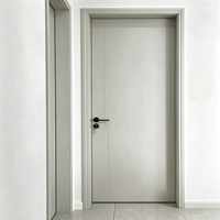 Porte intérieure en MDF avec placage en bois naturel, isolation acoustique pour appartement, villa - Design moderne, OEM personnalisé, chambre à coucher, salon