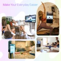 Moniteur tactile portable 4K 32 pouces Tablette enroulable TV sans fil sur roues