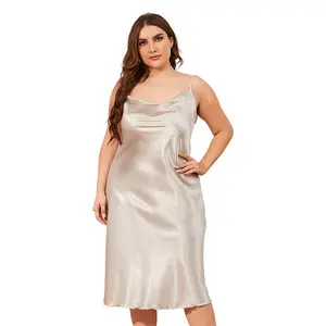 महिलाओं के लिए कैमी पजामा सॉफ्ट सैटिनस्पेगेटी स्ट्रैप ड्रेप नेक स्प्लिट सेक्सी नाइटड्रेस स्लीवलेस सेक्सी स्लीप ड्रेस लेस नाइट ड्रेस
