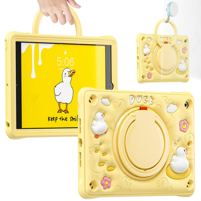 Kid Cartoon Design Silicone Shockproof Anti Drop Tablet Cases for iPad 8 9 10 Th 10.2  11inch With Bracket Handle Shoulder Strap
