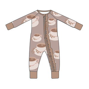 ชุดนอนซิปปี้พร้อมจั๊มสูทเด็กผ้าไผ่ลายระบาย ผู้ผลิตขายส่งแบบ RTS ชุดนอนเด็กแรกเกิดลายพิมพ์ชิ้นเดียว - Product Image 4