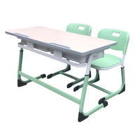 Ensemble bureau et chaise à hauteur réglable à prix abordable d'usine pour deux personnes personnalisation gratuite de la