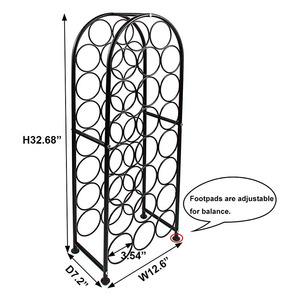 Ownswing Cong Dây Kim loại rượu vang đỏ chủ xếp chồng rượu vang chai <span class=keywords><strong>Rack</strong></span> hiển thị cho trang trí nội thất - Product Image 6
