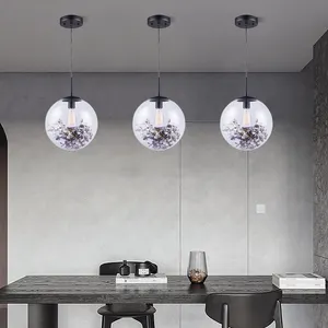 Plafonnier suspendu en verre soufflé, design nordique, luminaire décoratif d'intérieur, luminaire décoratif de plafond, idéal pour une cuisine